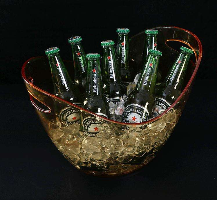 Color Customized Champagne Wine Beer Transparent Plastic Light Ice Bucket