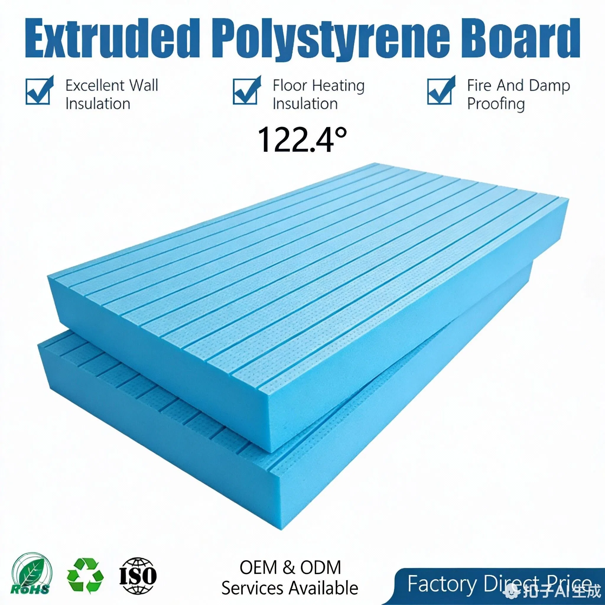 XPS Extruded Board High Compressive Strength Fireproof Waterproof Thermal Insulation Easy Fix