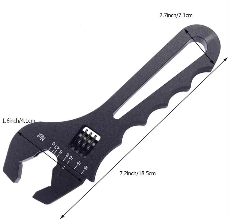 Universal Custom Racing An3-An16 Adjustable Aluminum an Fitting Wrench