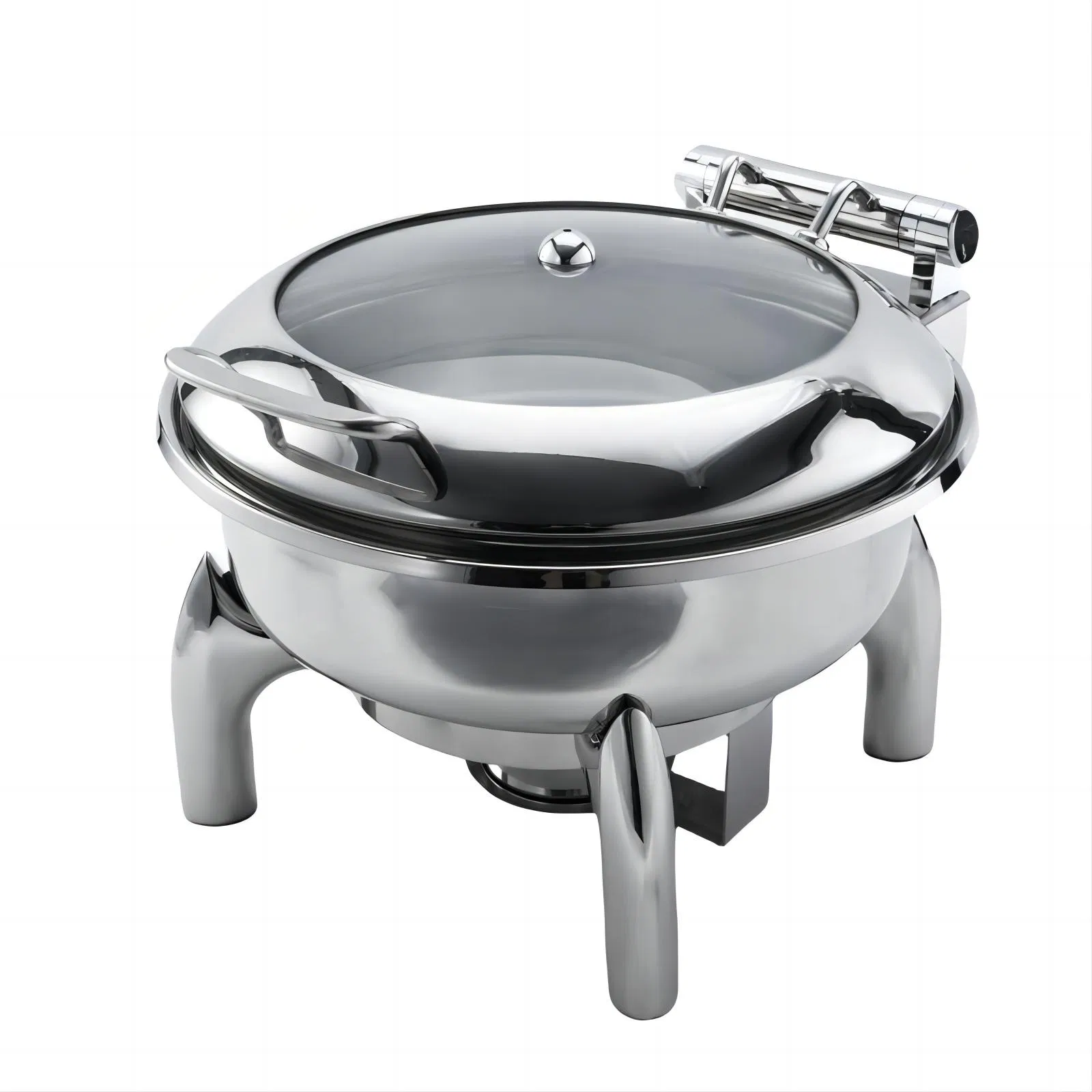 Daosheng Direct Factory Chafing Dish Buffet Set Luxury Visible Glass Lid Whole Chaffers Food Warmer Hydraulic