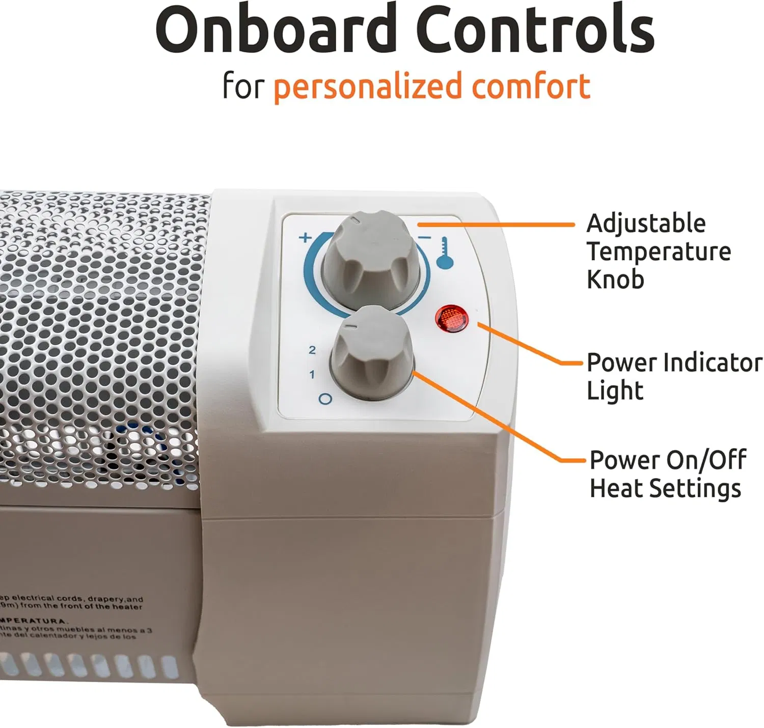 2 Heating Convector Heater with 750/1500W Overheat Protection Adjustable Thermostat (CH-507)
