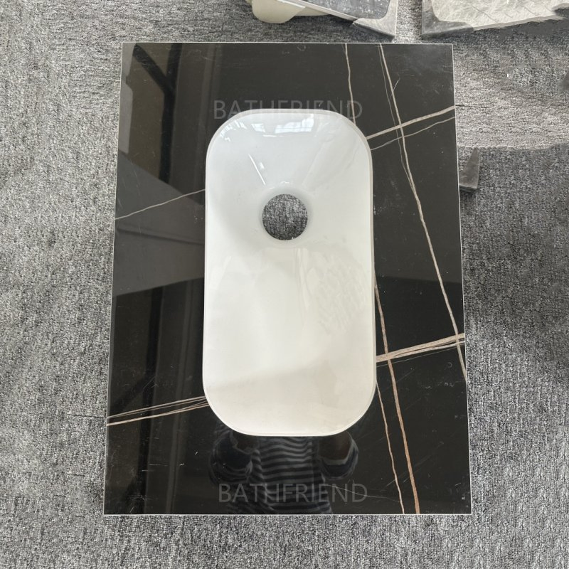 2025 Best Selling Ceramic Sintered Stone Squatting Wc Pan Modern Rock Slab Gloss Sanitary Public Toilet