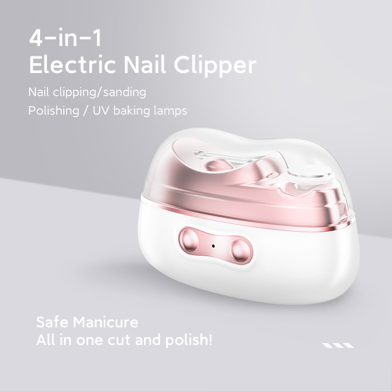 Multifunctional 3 in 1 Electric Nail Clipper Automatic Trimming and Polishing with Nail Lamp Portable for Women