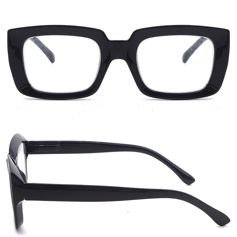 New Rectangular Double Colors Wholesale Plastic Reading Glasses with Flexible Hinge for Unisex