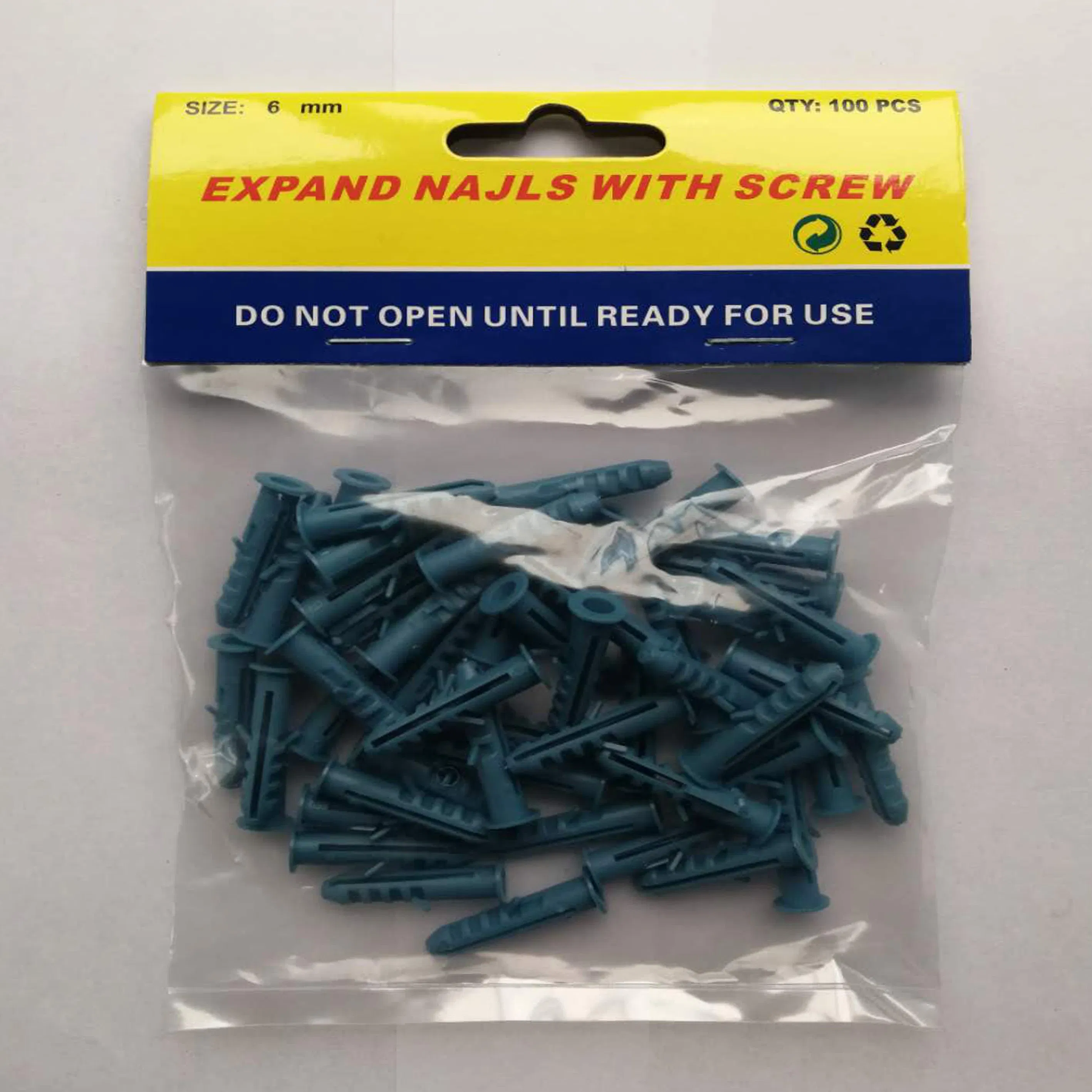 En08 M8 Plastic Expansion Bolt and Screw Anchor Shell