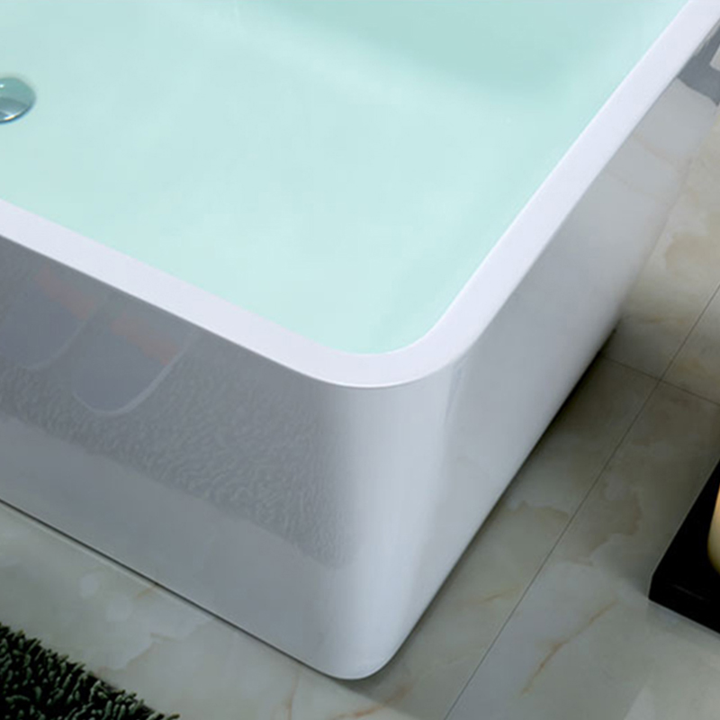 Прямоугольная акриловая ванна белая с черным