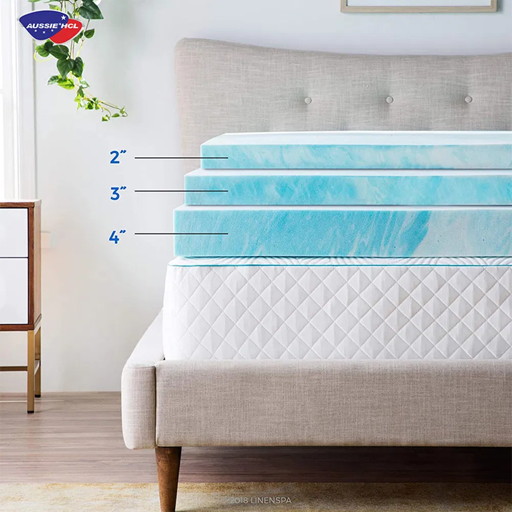 Roll up Sleeping Well OEM ODM Colchones Hypoallergenic 3D Mesh Visco Natural Latex Twin XL King Mattress Pad Gel Memory Royal Foam Cooling Mattress Bed Topper