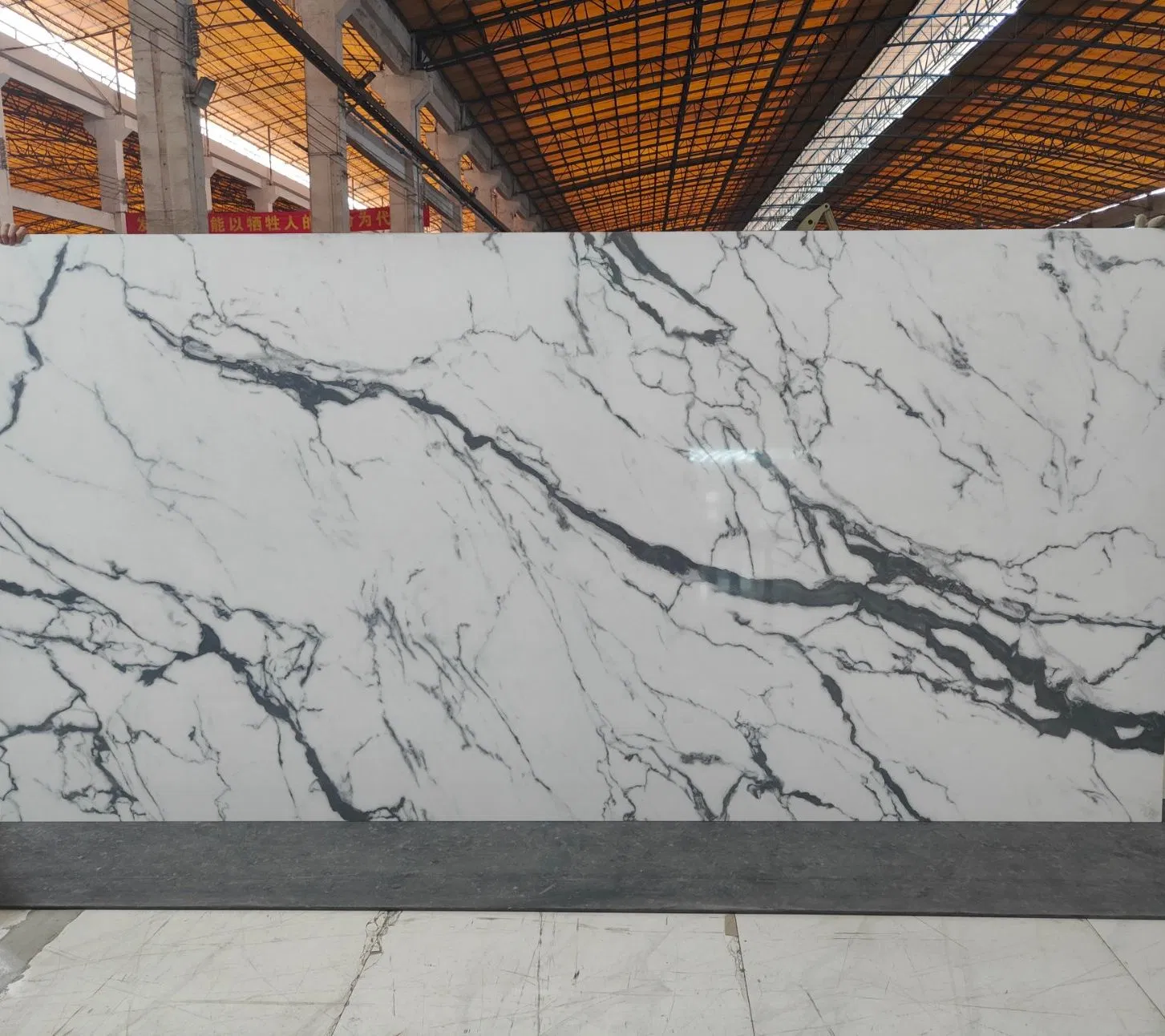 Fashion Horizon Porcelain China Calacatta Countertop White Sintered Stone