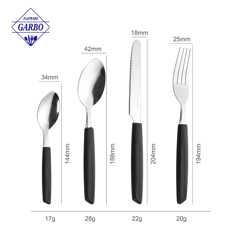 Mirror Polish Cutlery Set 6 Dinner Forks with Red Handles