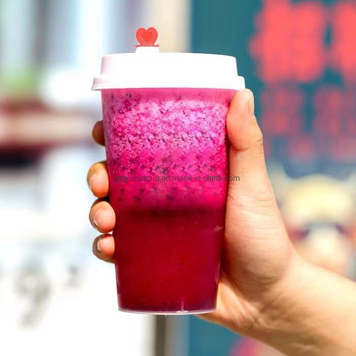 Disposable Bubble Tea Cup Milktea Plastic Cups Plastic Cups with Lids