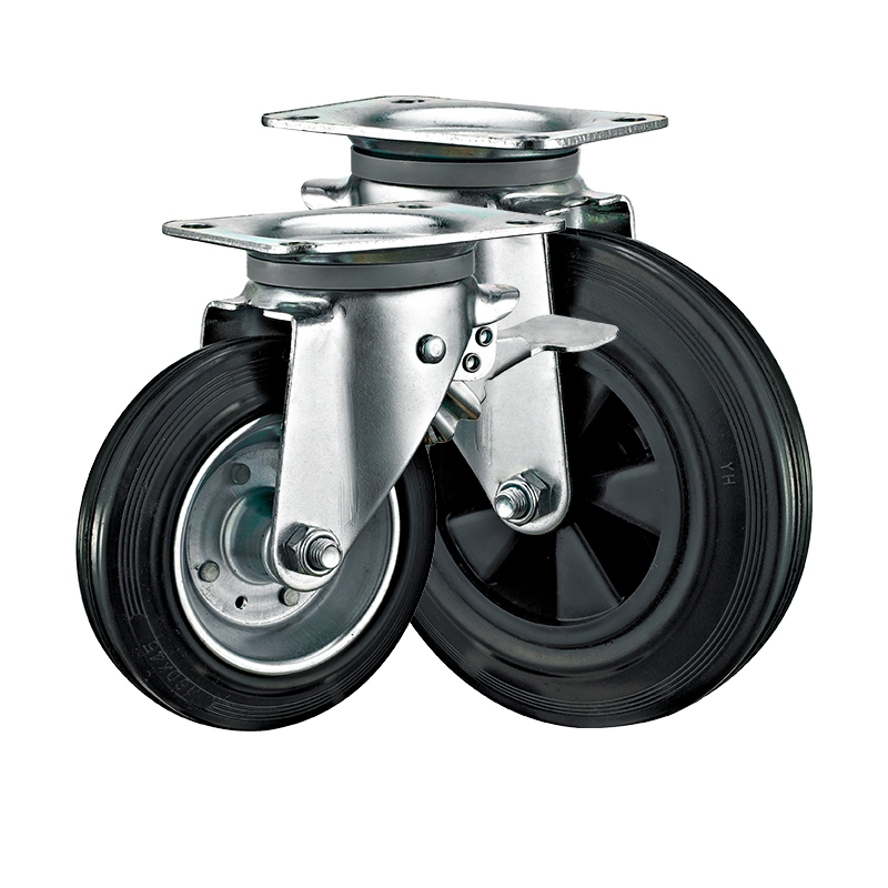 6inch 8inch Outdoor Trash Can Steel Core Rubber Caster Industrial Castor Wheels