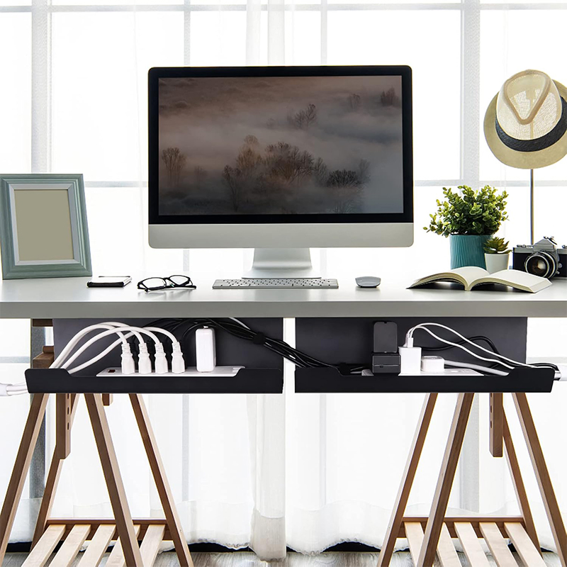 Wholesale Stainless Steel Powder Coating Metal Grid Cross Clip Wire Mesh Basket Ladder Under Desk Cable Tray