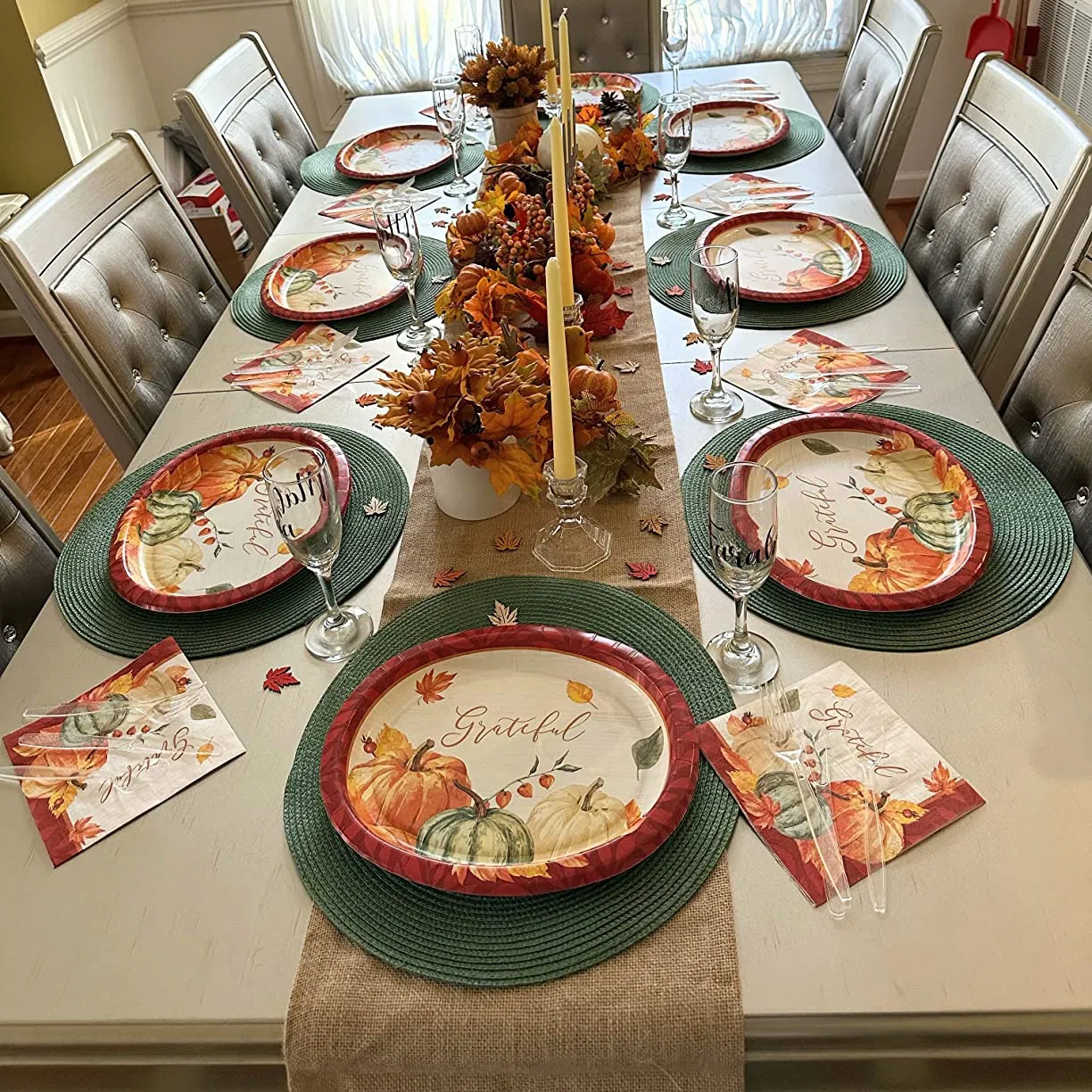 Natural Rustic Jute Burlap Table Runner with Tassels Runner