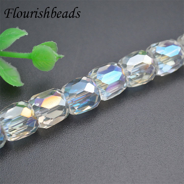 DIY Jewelry Making Supplies Various Colors Faceted Glass Cylinder Tube Beads