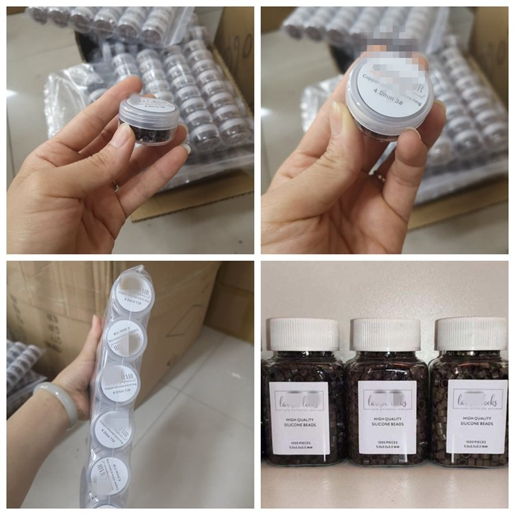 Нано-кольца для наращивания волос с медной силиконовой вставкой