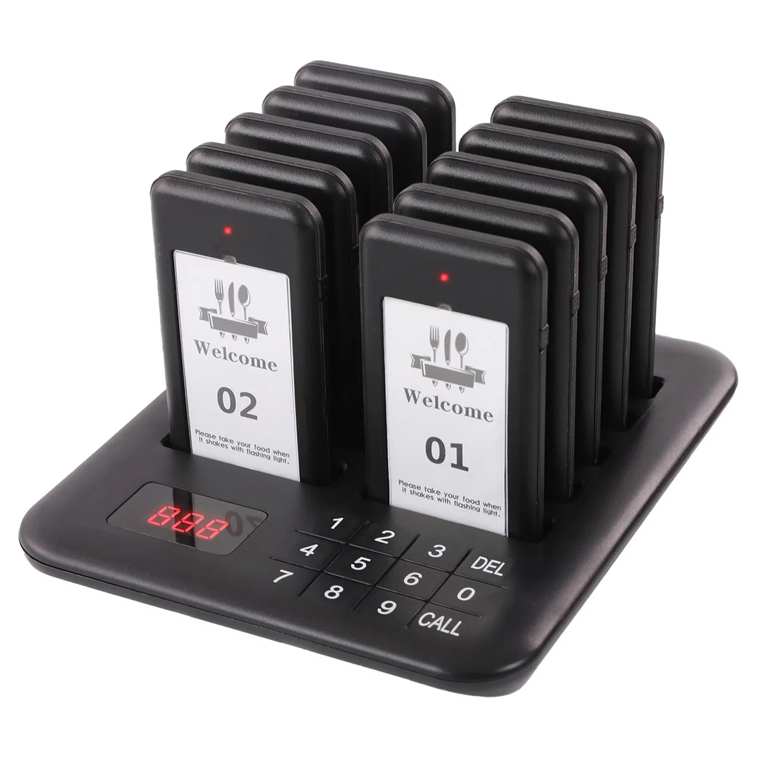 F1010 Wireless Restaurant Pager System, 20 Food Truck Beepers Buzzers, Guest Queue System
