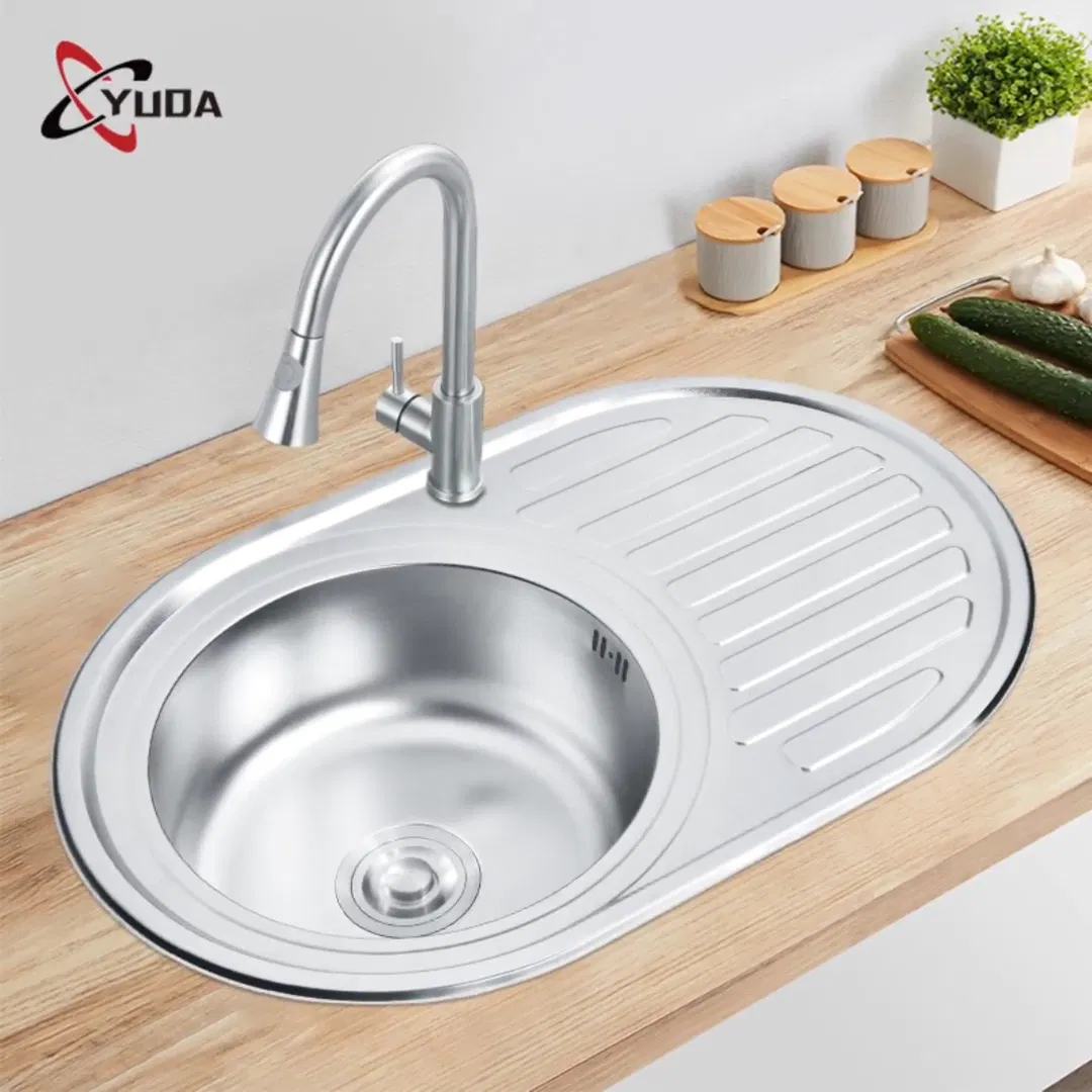 Modern Outdoor Kitchen Sink Polished Single Bowl Stainless Steel Kitchen Sink