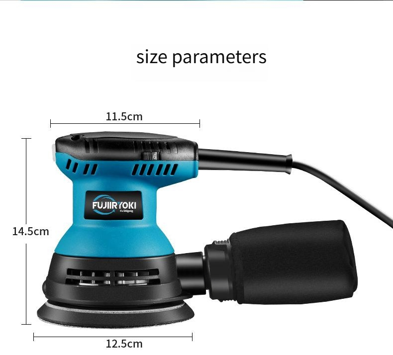 Professional 125mm 300W Electric Sander with Dust Extraction Port for Wood Polishing and Surface Sanding