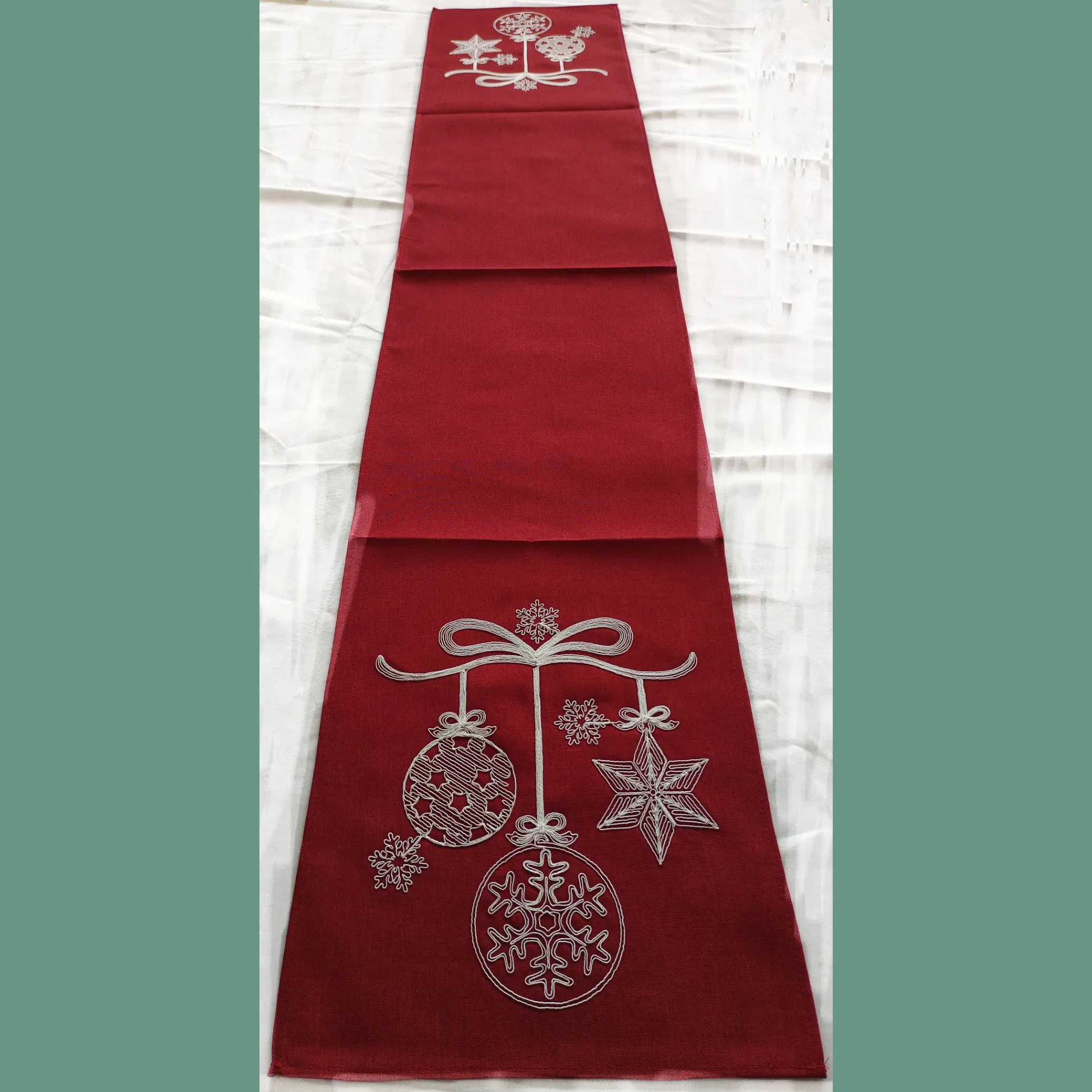Ivory Color Rope Embroidered Table Runner for Your Beautiful Family
