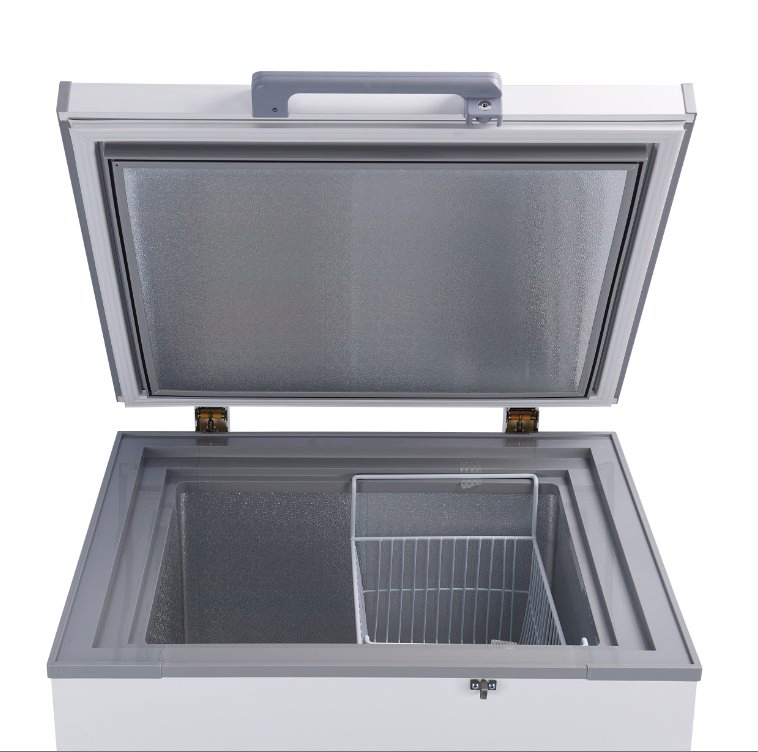 258 Liters DC/AC Deep Chest Freezer with 110mm Thickness Foaming Insulation