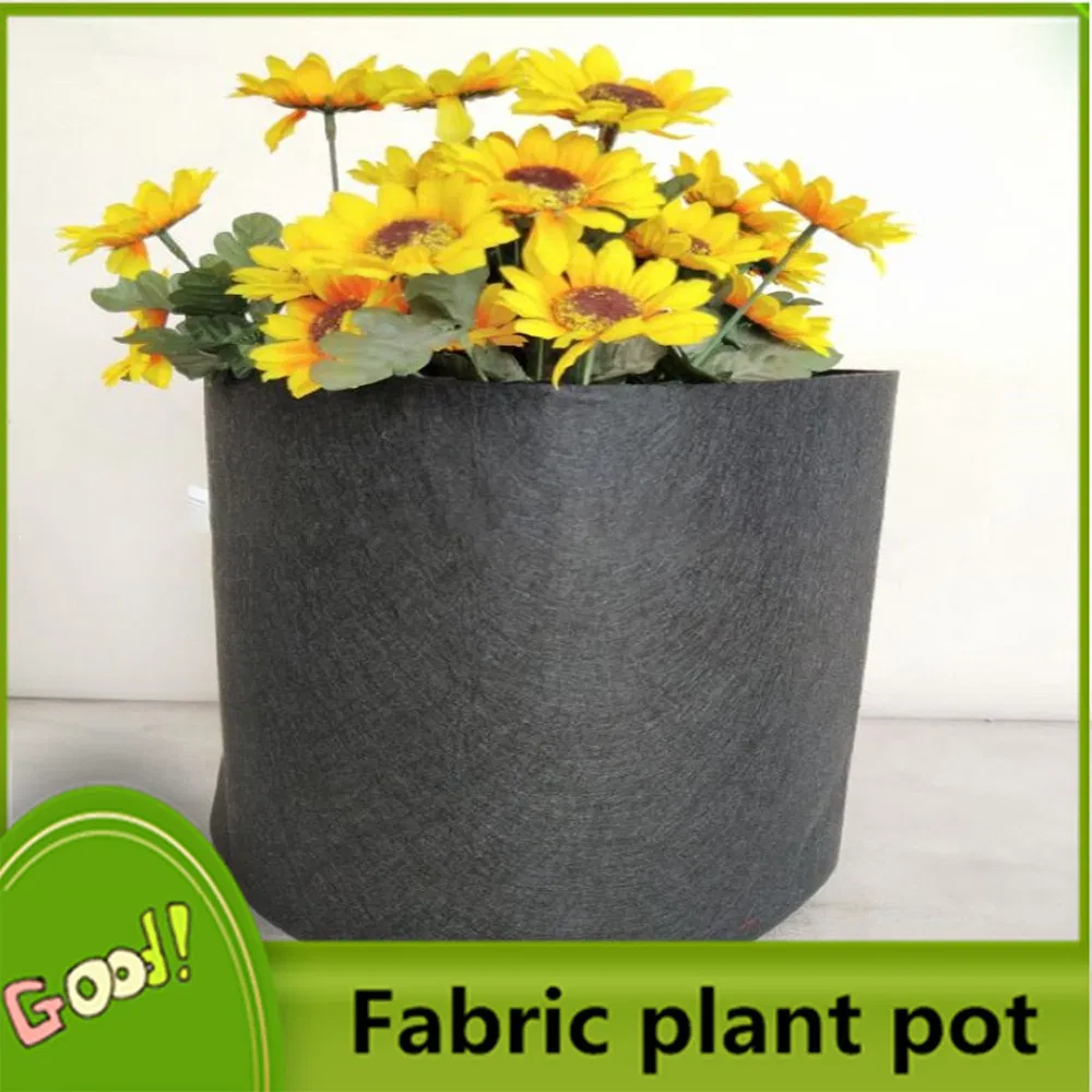 Горшок для растений Grow Bag из полиэстера/фетра, черный