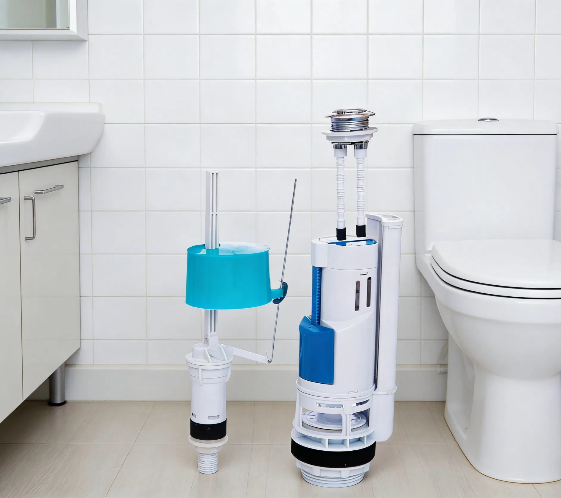 Durable Bathroom Fitting Plastic Cistern Flush Mechanism -- Toilet Water Tank Flushing Device