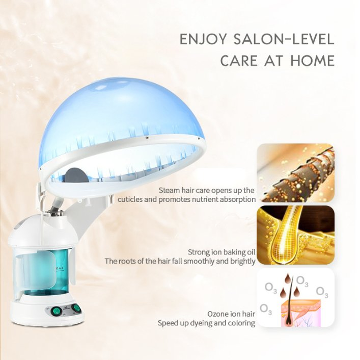 2-in-1hair Steamer, Steam Cap, Hair Oil Treatment Machine, Facial Steamer, Hydration Device, Hot & Cold Spray Machine, Beauty Salon Cold/Hot Spray Equipment