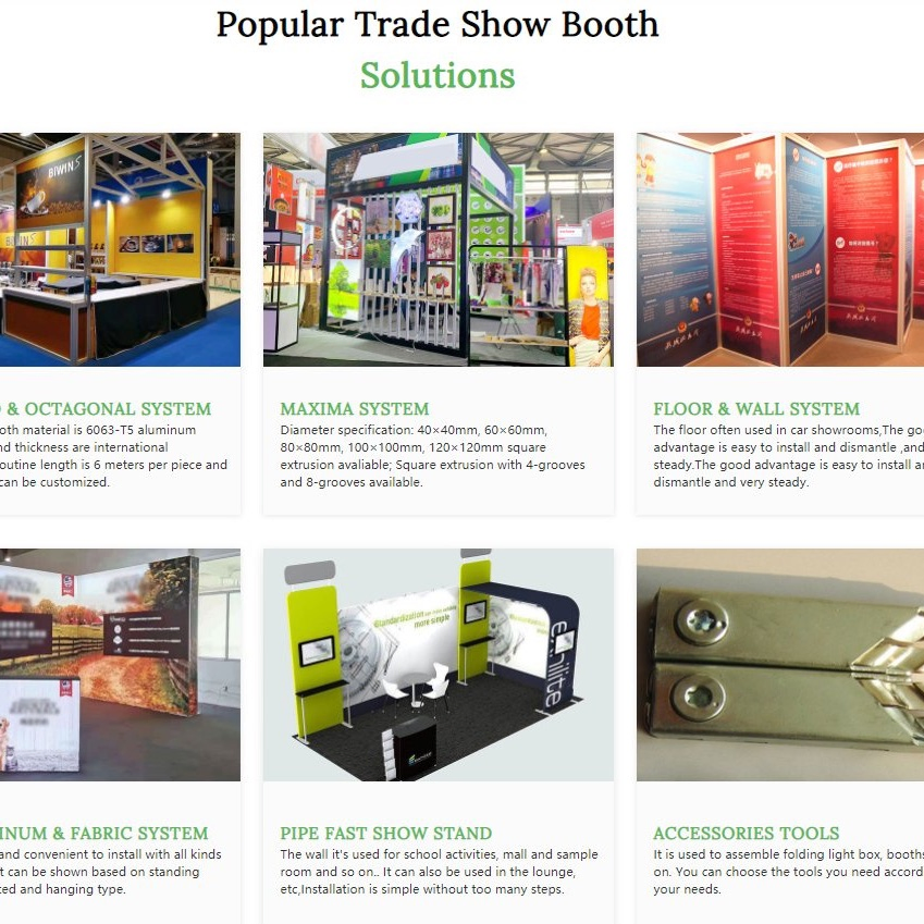 Standard Booth Exhibition Rack Material Size Compatible Display Stand with Germany System