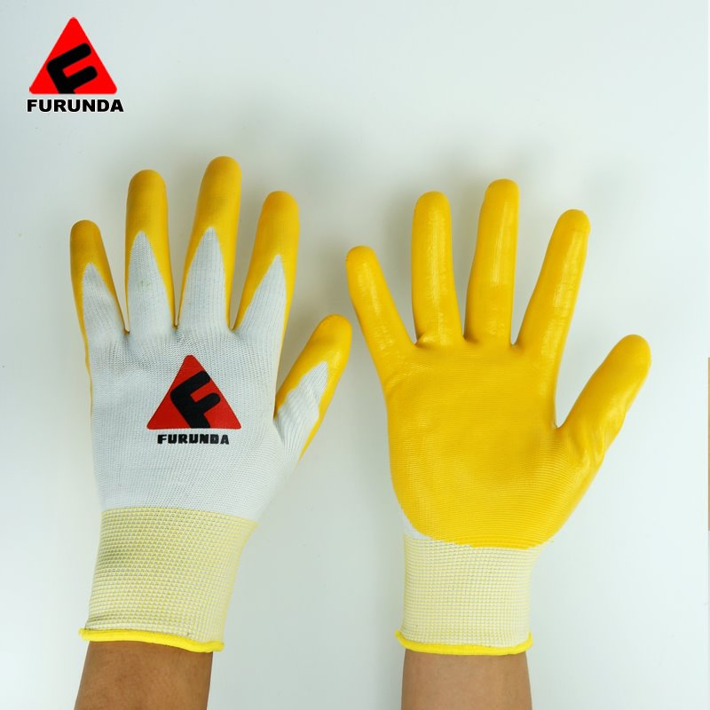 Industrial Construction Garden Nitrile Coated Safety Work Gloves