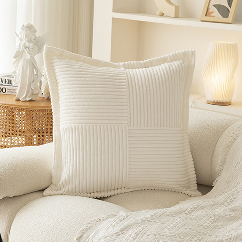 18X18 Inch Square Soft Solid Corduroy Pillow Cushion Cover for Home Couch Bed