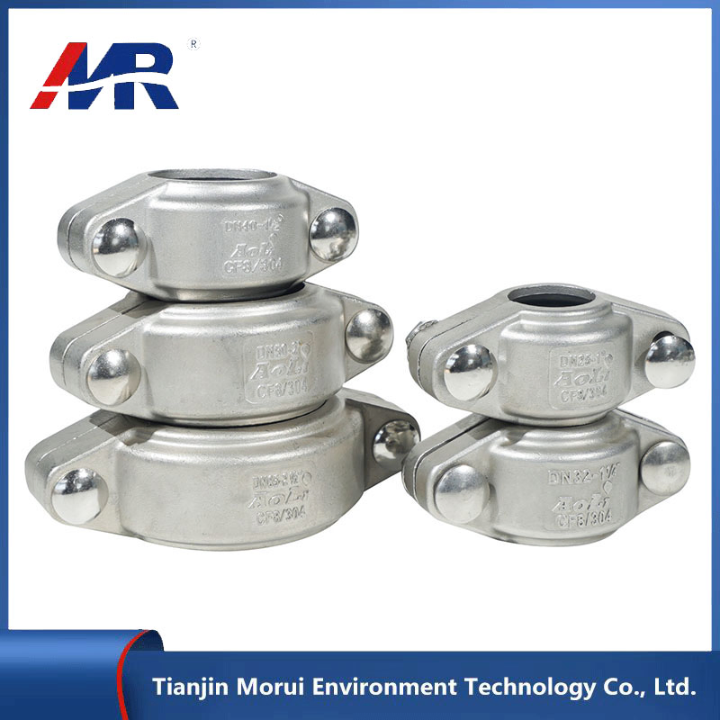 304 316 Stainless 40mm Grooved Pipe Fitting Flexible Coupling Clamp Stainless Steel Rigid Flexible Pipe Coupling Water Purifier Water Treatment Equipment
