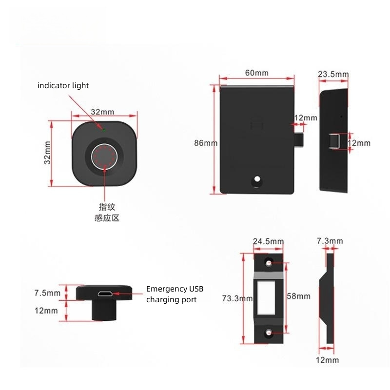 Smart Locks Fingerpriint Lock Drawer Lock Fingerprint Lock for Drawer