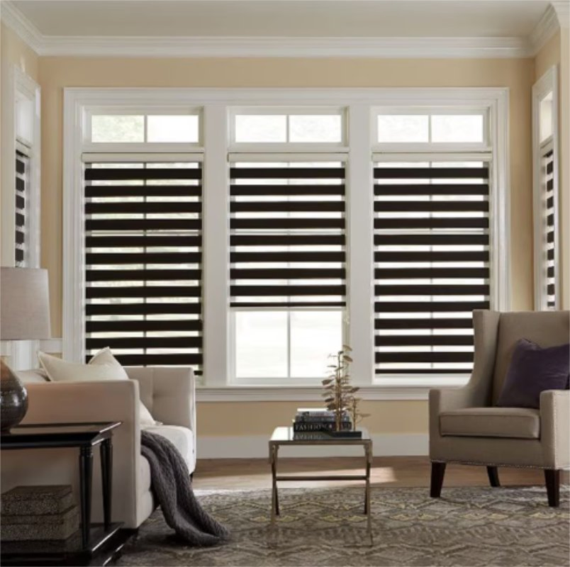 Customized Smart Zebra Blinds Easy Install Motorized Zebra Roller Shade