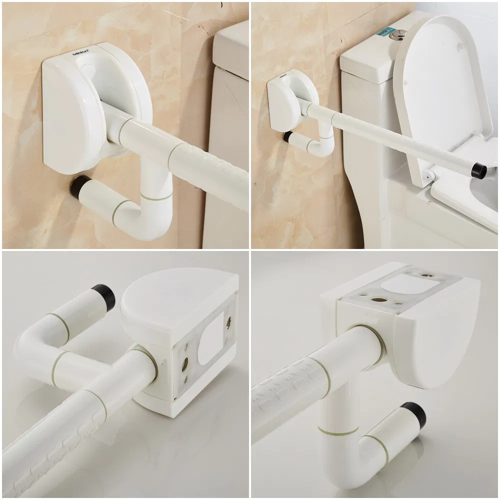 Foldable White Stainless Steel Handicap Elderly Handrail Toilet Grab Bar