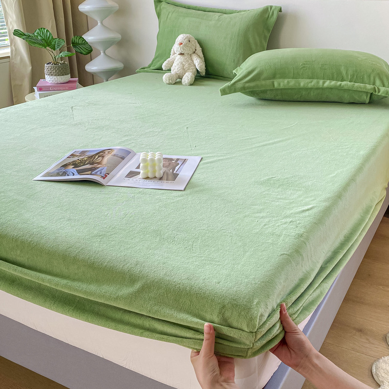 Deep Pocket Velvet Fitted Sheet Luxury Super Soft Cozy Fuzzy Fleece Bottom Sheet