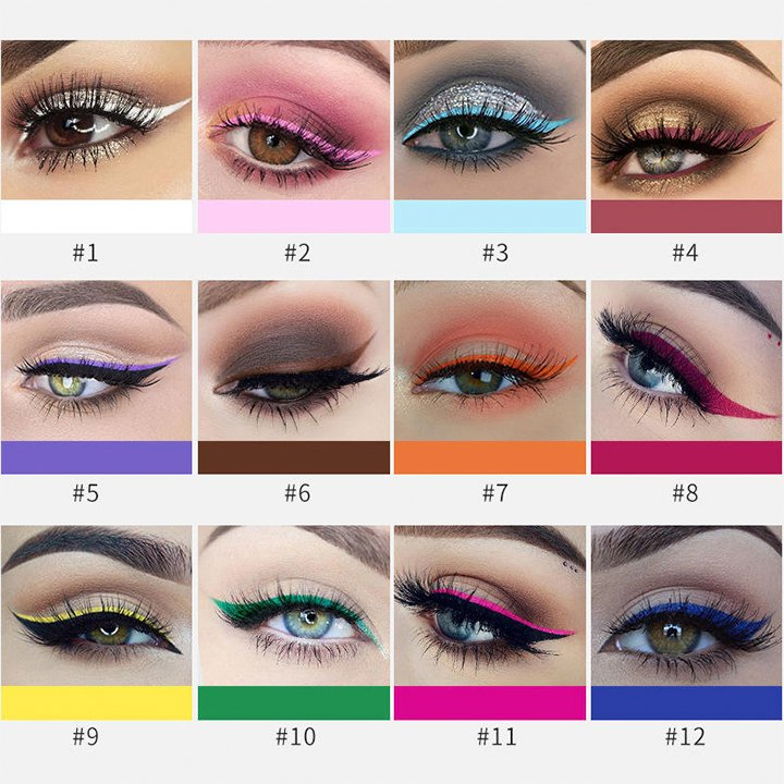 Wholesale 42 Colors Waterproof Matte Liquid Eyeliner Pencil Custom Logo Long-Lasting Non-Blooming Colored Liquid Eyeliner Pen