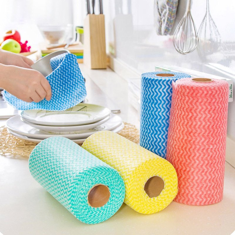 Domestic Spunlace Non Woven Cleaning Disposable Dry Food Service Cloths in Roll