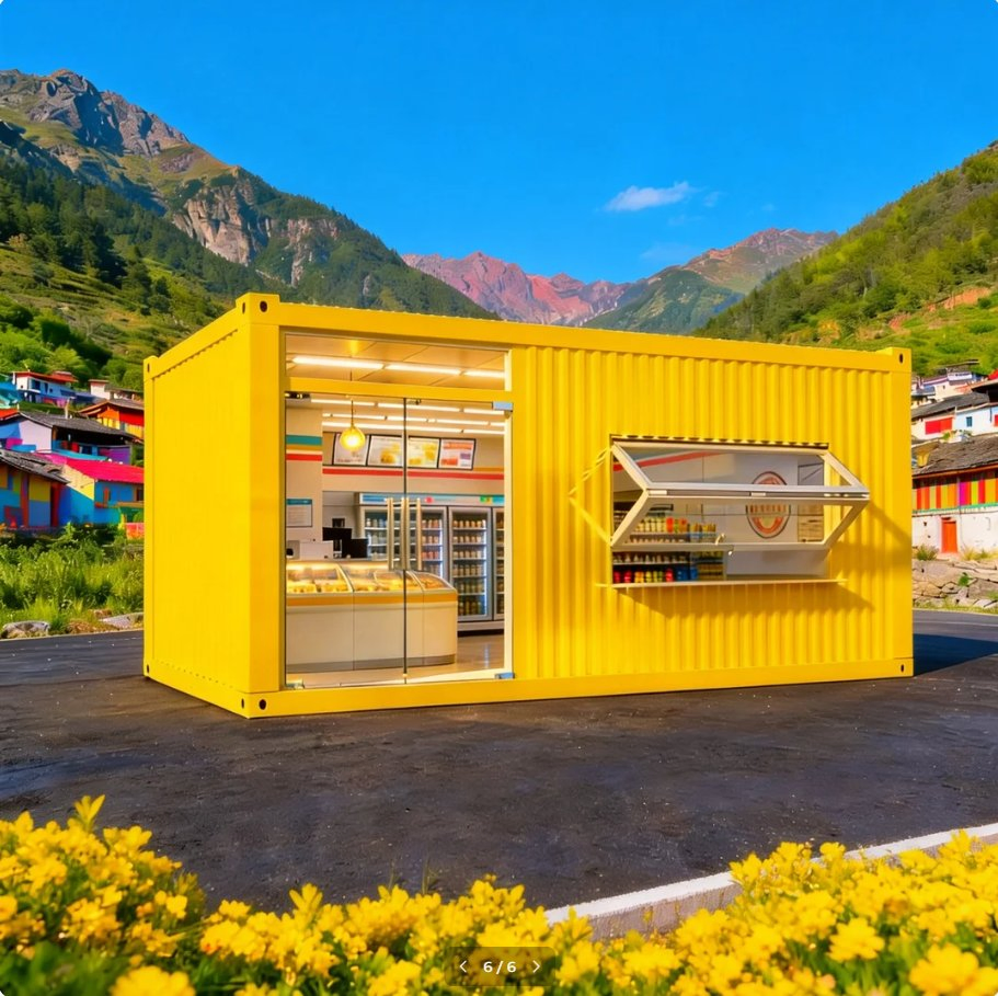 Modern Design Prefabricated House Fast Built Steel Structure Shop Container House Modular House Mobile Shop