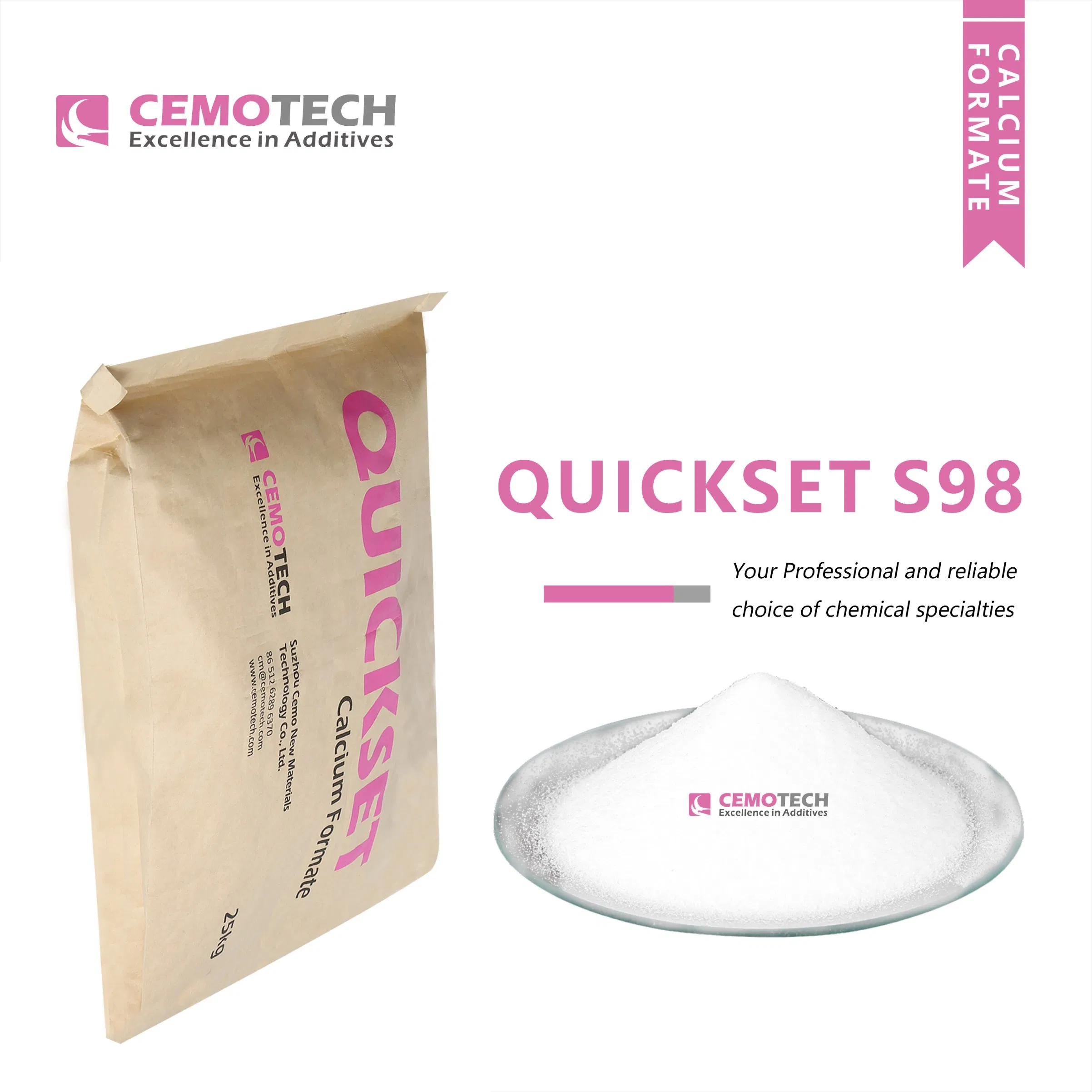 Reliable Performance and Excellent Fluidity Calcium Formate for Contruction Industry with Competitive Price