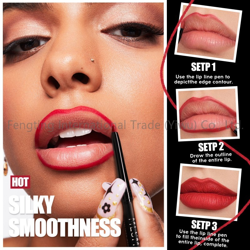 Custom No Logo Luxury Cruelty Free Waterproof Private Label Creamy Pigmented Matte High Quality Fashion Nude Creme Brown Lip Liner