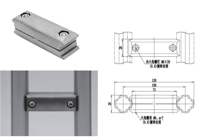 Aluminum Extrusion Joint Pipe Fitting Joint for Pipe System
