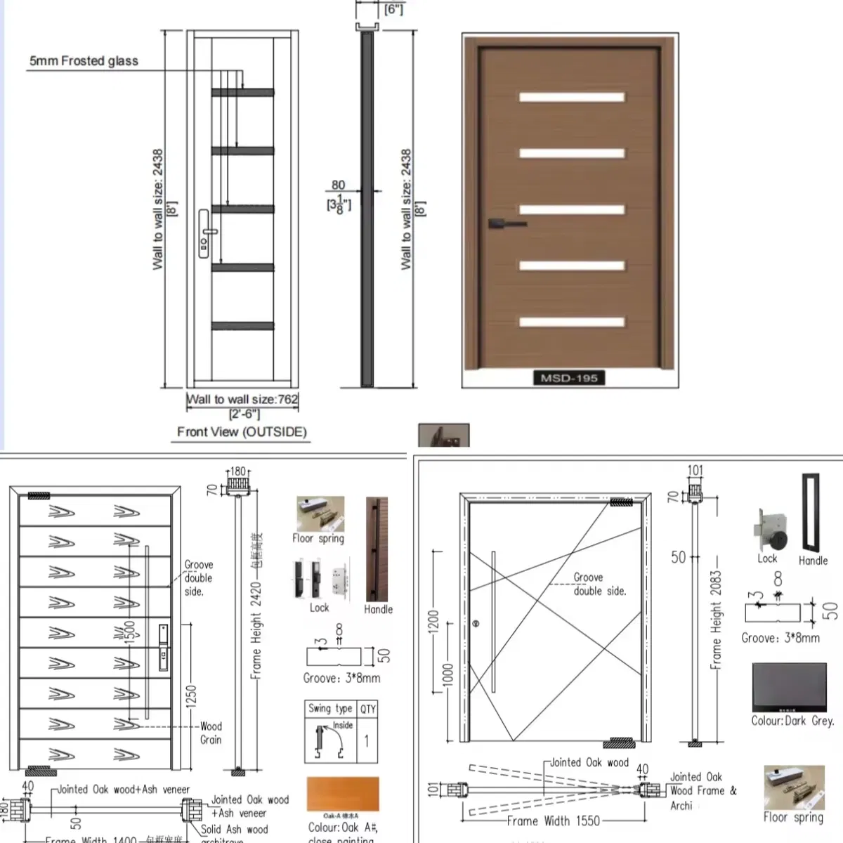 Cbmmart Manufactured Double Track Sliding Doors Wood Barn Door