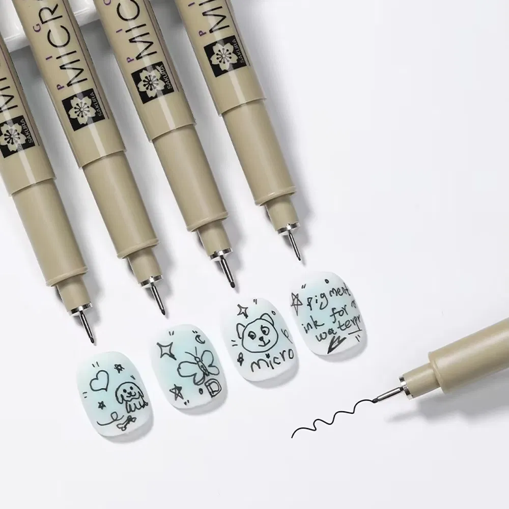 Waterproof Sakura Draw Fine Line Micron Sketching Marker Needle Nail Art Pen for Artist Designer Architect