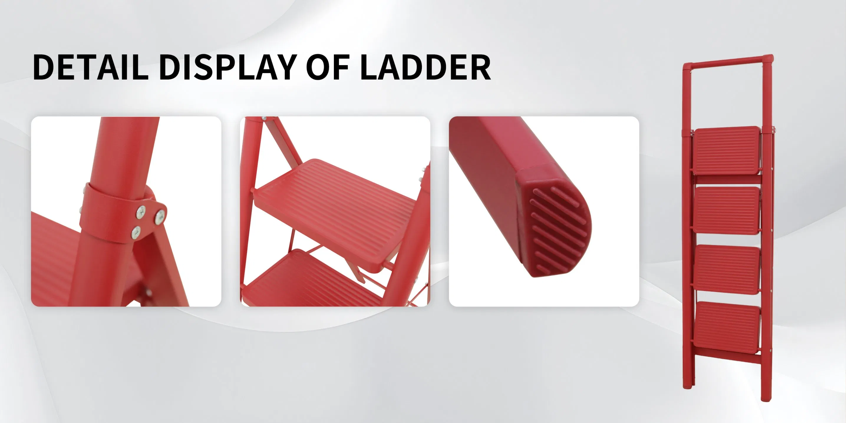 Folding Ladder 4 Step Ladder Stool Ergonomic Folding Step Stool with Wide Anti-Slip Pedal Sturdy Step Stool for Household Use