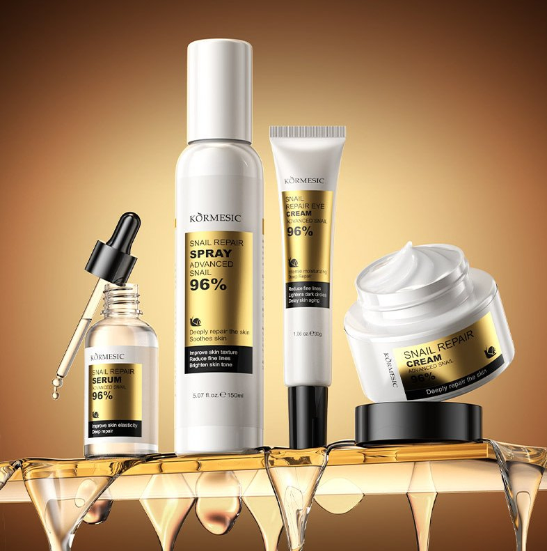 Online Wholesale and Retail Snail Mucin Skincare 4PCS Set Anti-Wrinkle Firming Repairing Nourishing Hyaluronic Acid Snail Collagen Face Skin Care Set