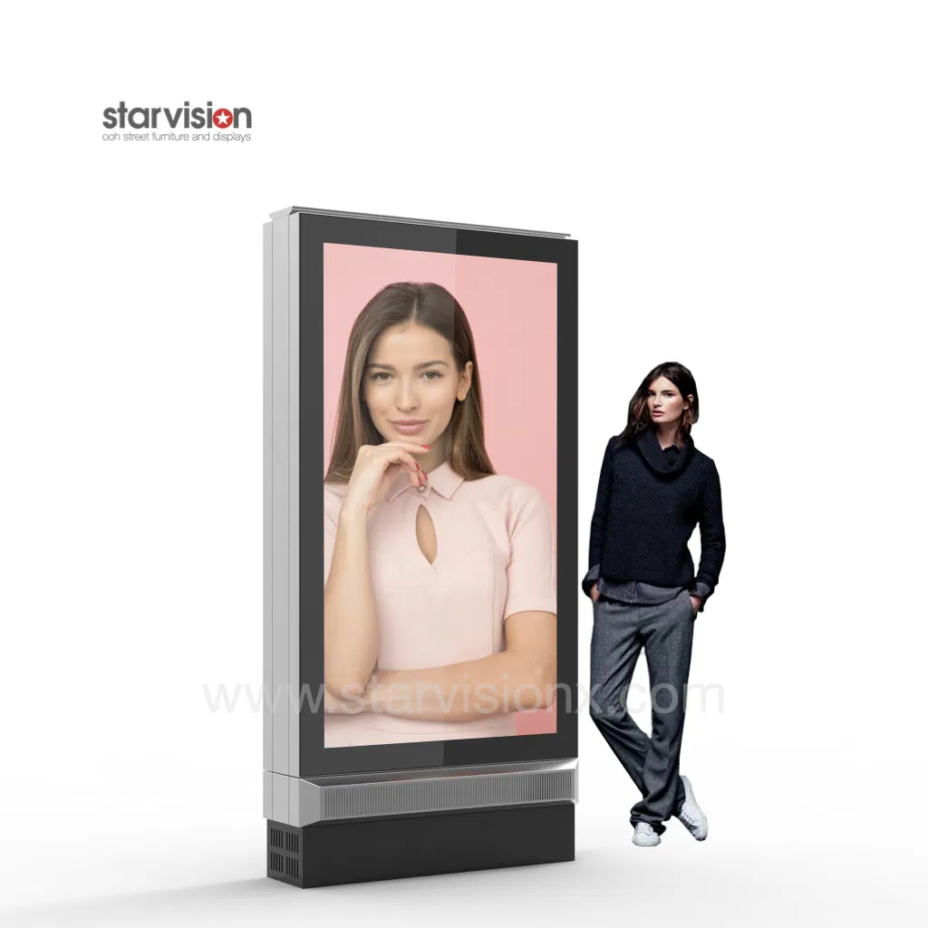 2500 Nits Standing Sunlight Viewable LCD Outdoor Display Kiosk for Transportation