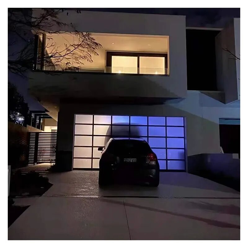 Aluminum Insulated Frosted Tempered Glass Garage Door Residential Automatic Garage Doors for Sale