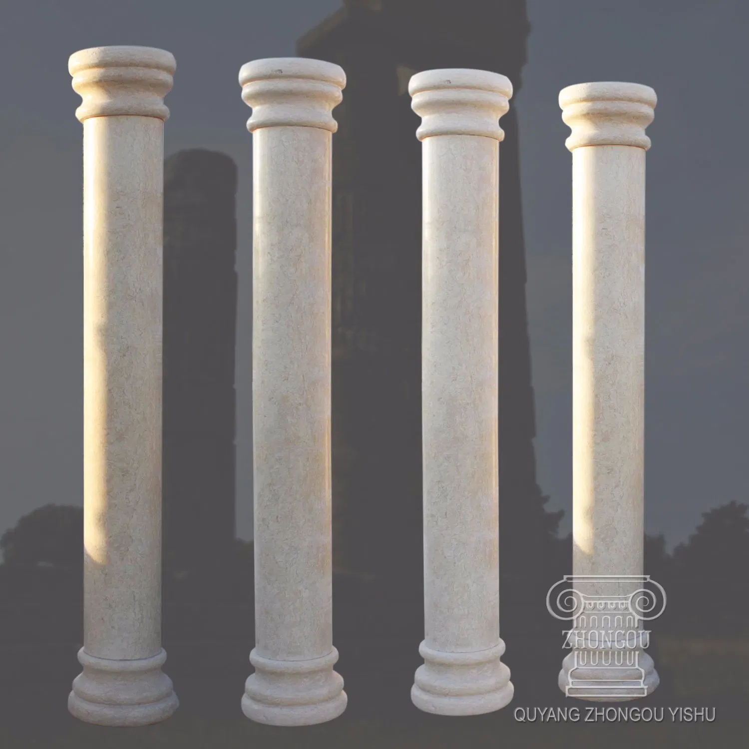 Simple Design Egypt Beige Marble Roman Column