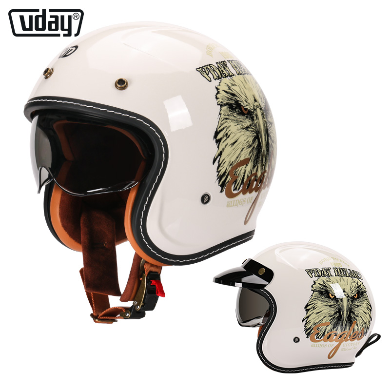 Открытый мотошлем Three Quarters, ретро-стиль