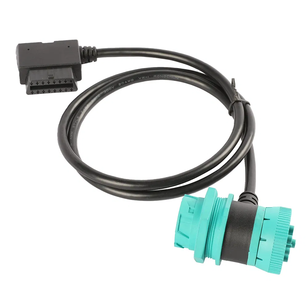 Custom J1939 9-Pin Dual Head to OBD2 Female Right-Angled Split Y Cable